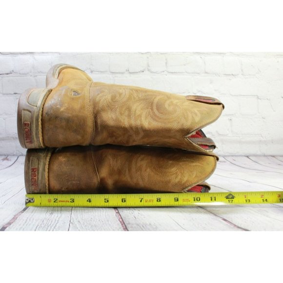 Rocky Brown Leather Pull On Mid Calf Western Cowboy Boots Size 12 M - Picture 6 of 10